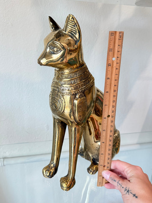 Egyptian Bastet Brass Statue | Estatua Egipcia de Bastet en Latón