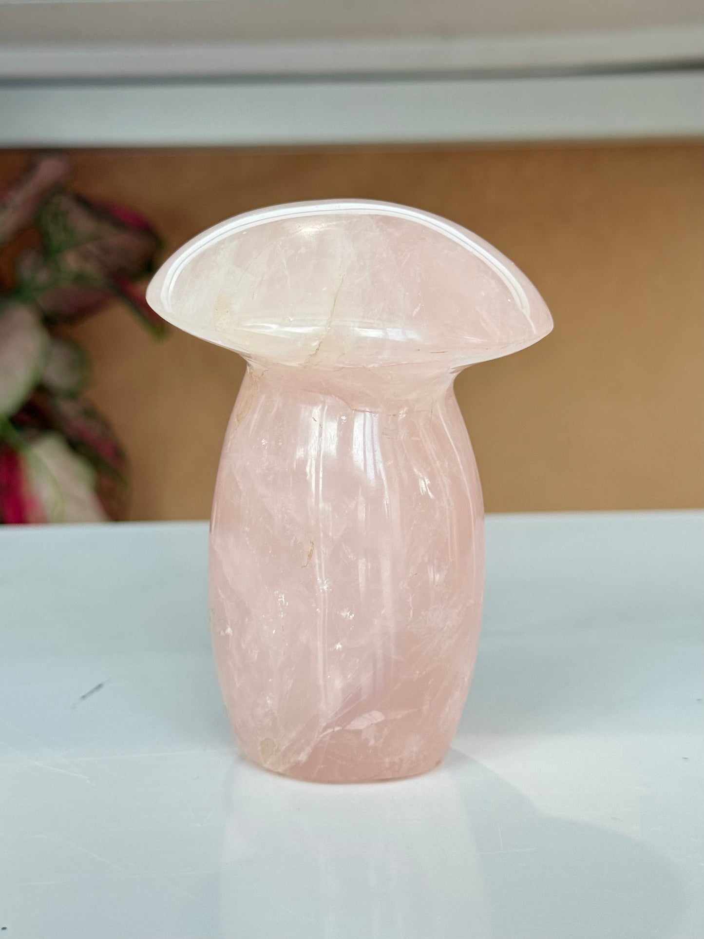 4” Rose Quartz Mushroom / Hongo de Cuarzo Rosa de 4”