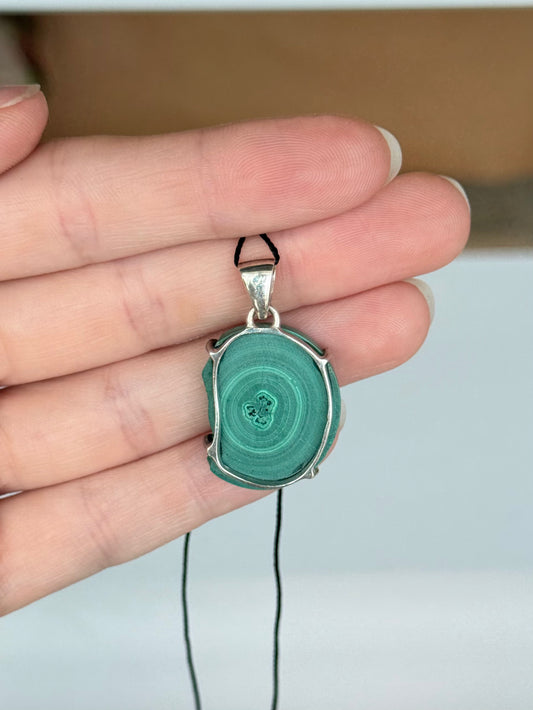 Sterling Silver Malachite Pendant | Pendant de Malaquita en Plata 925