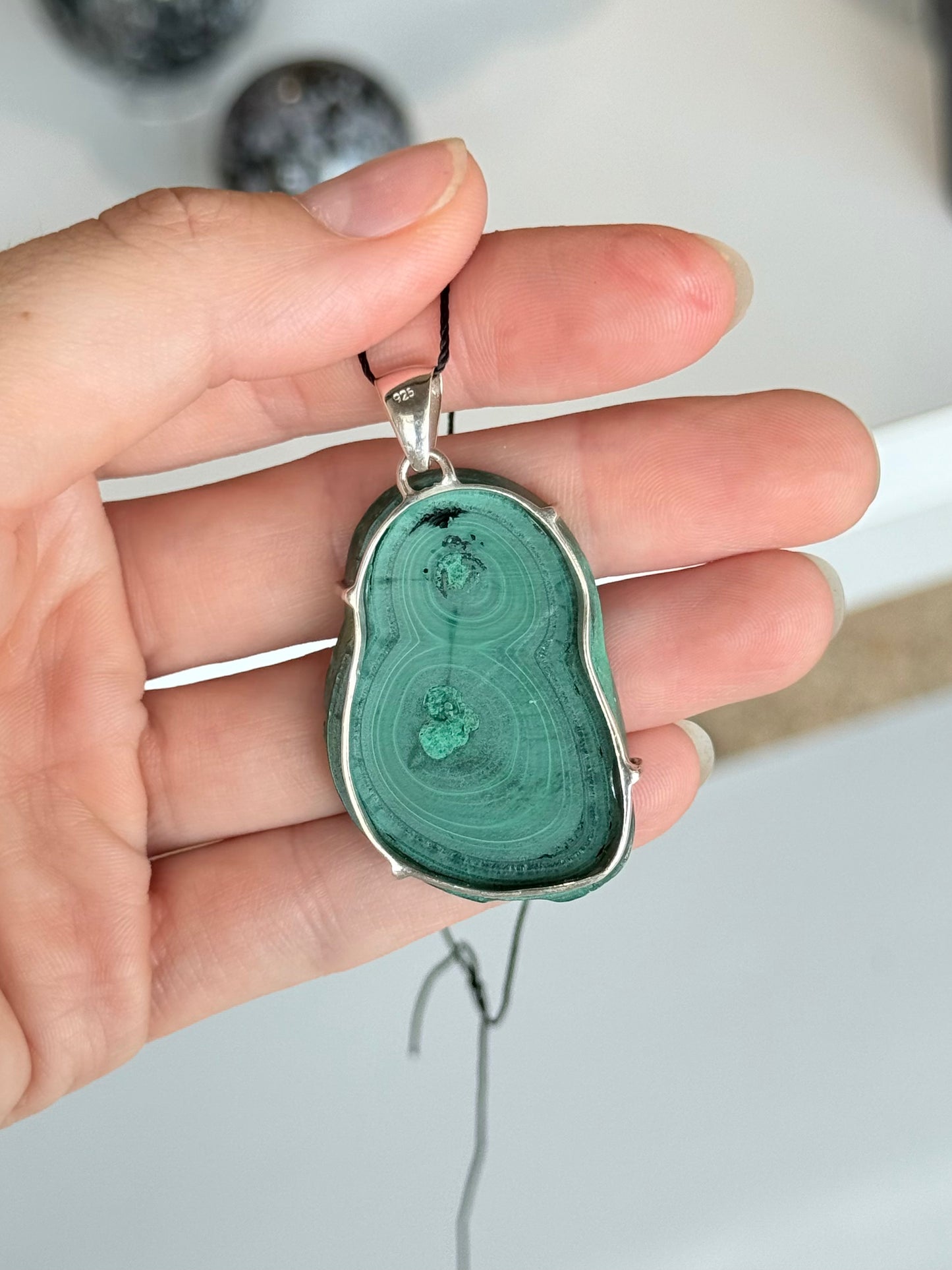 Sterling Silver Malachite Pendant | Pendant de Malaquita en Plata 925