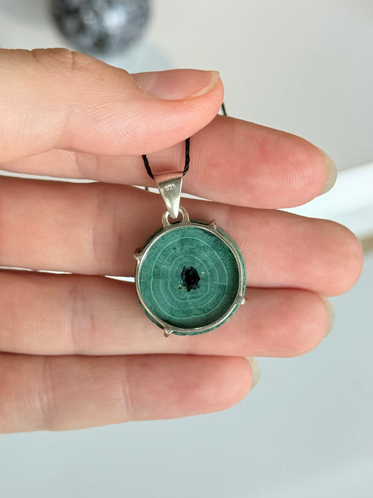 Sterling Silver Malachite Pendant | Pendant de Malaquita en Plata 925