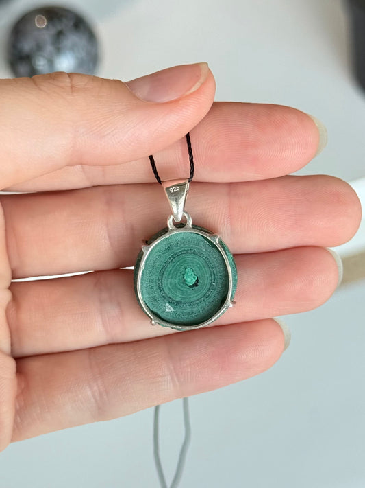 Sterling Silver Malachite Pendant | Pendant de Malaquita en Plata 925