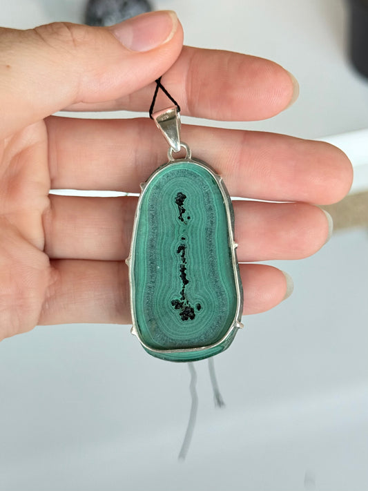 Sterling Silver Malachite Pendant | Pendant de Malaquita en Plata 925