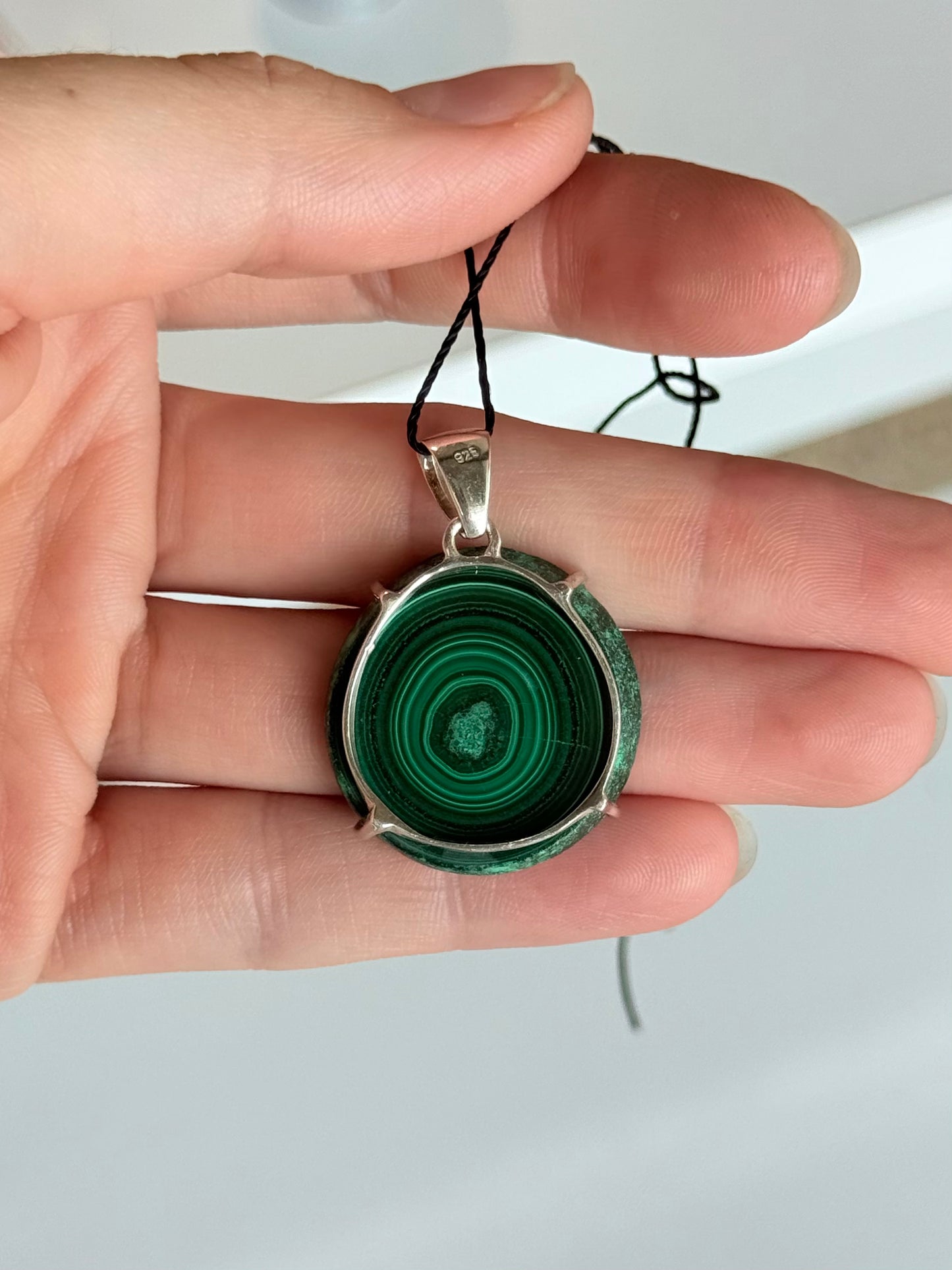 Sterling Silver Malachite Pendant | Pendant de Malaquita en Plata 925