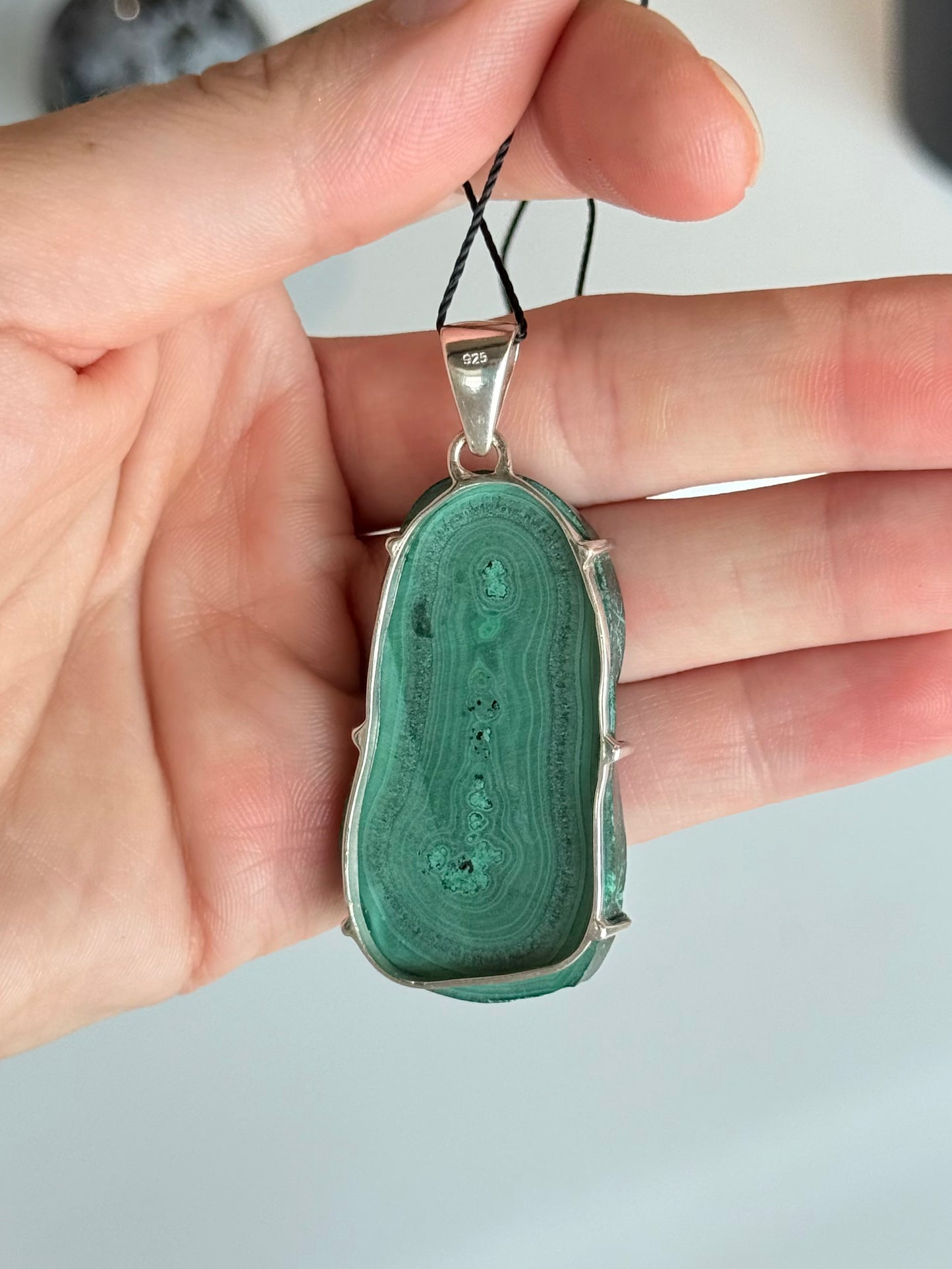 Sterling Silver Malachite Pendant | Pendant de Malaquita en Plata 925
