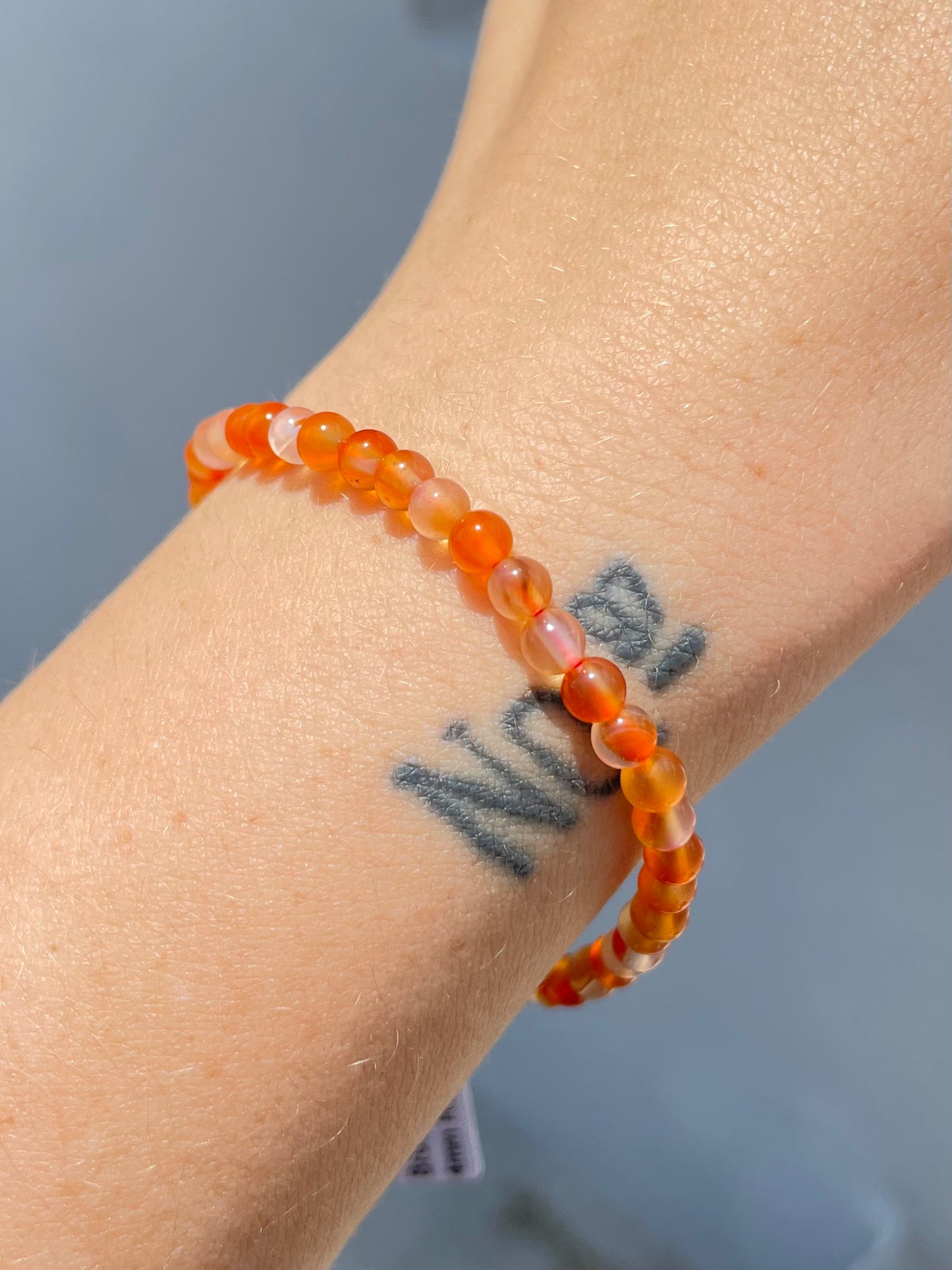 Carnelian Agata 4mm Bracelet