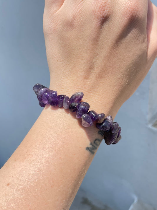 Amethyst Chip Large Bracelet