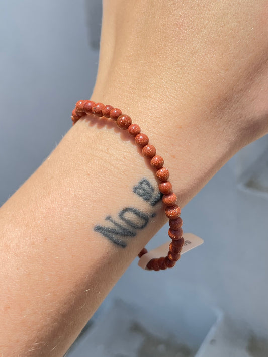 Gold Stone 4mm Bracelet