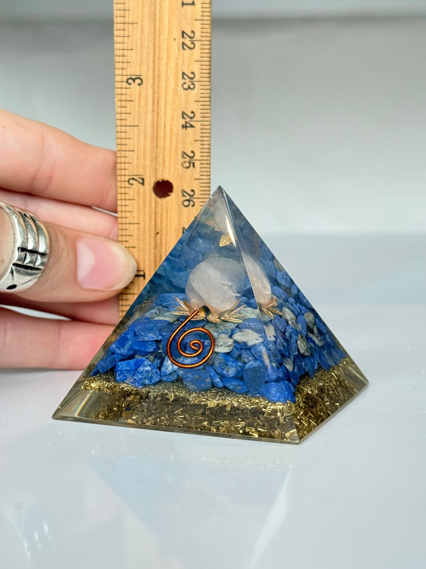 Orgonite - Lapis Lazuli & Clear Quartz Pyramid