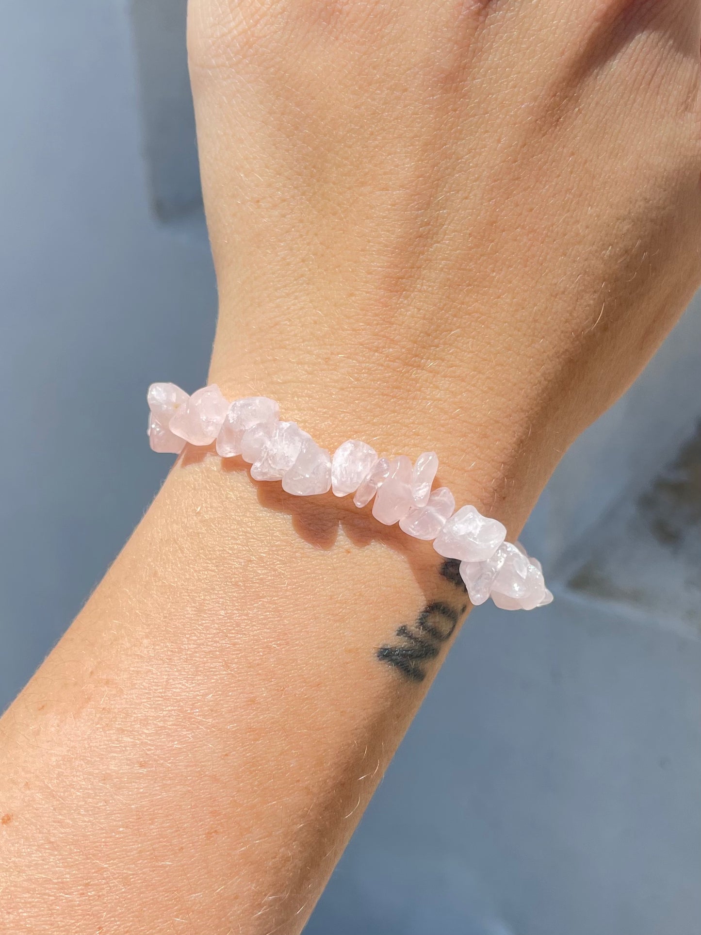 Rose Quartz Chip Bracelet
