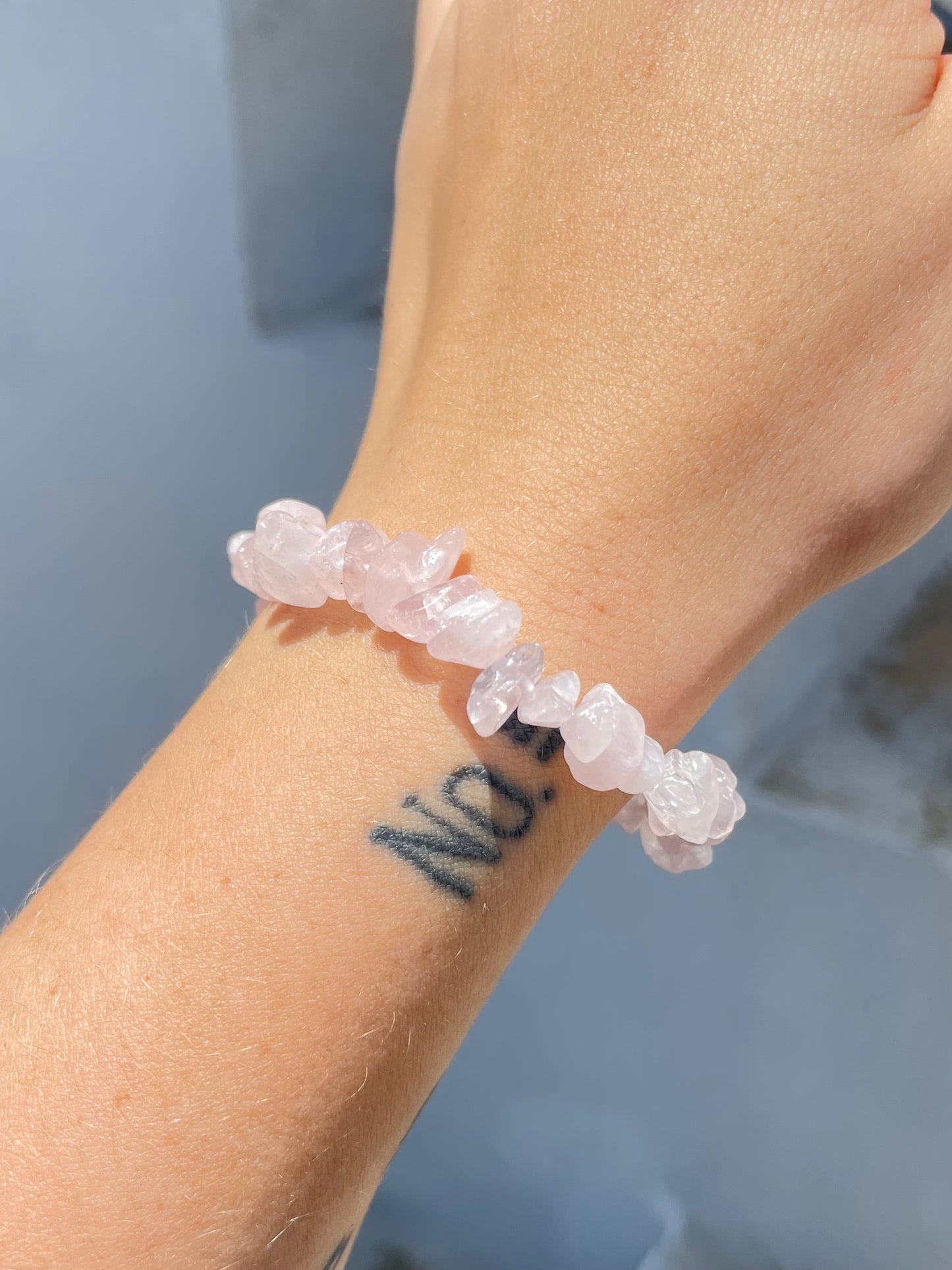 Rose Quartz Chip Bracelet