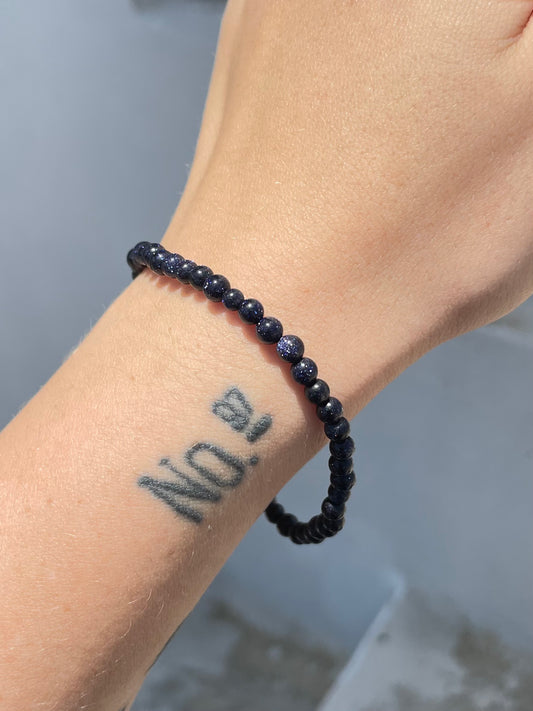 Blue Gold Stone 4mm Bracelet