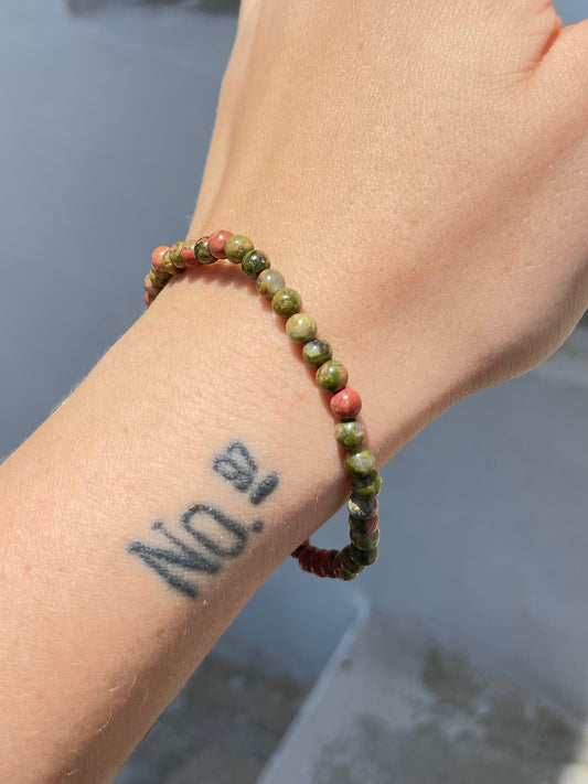 Unakite 4mm Bracelet