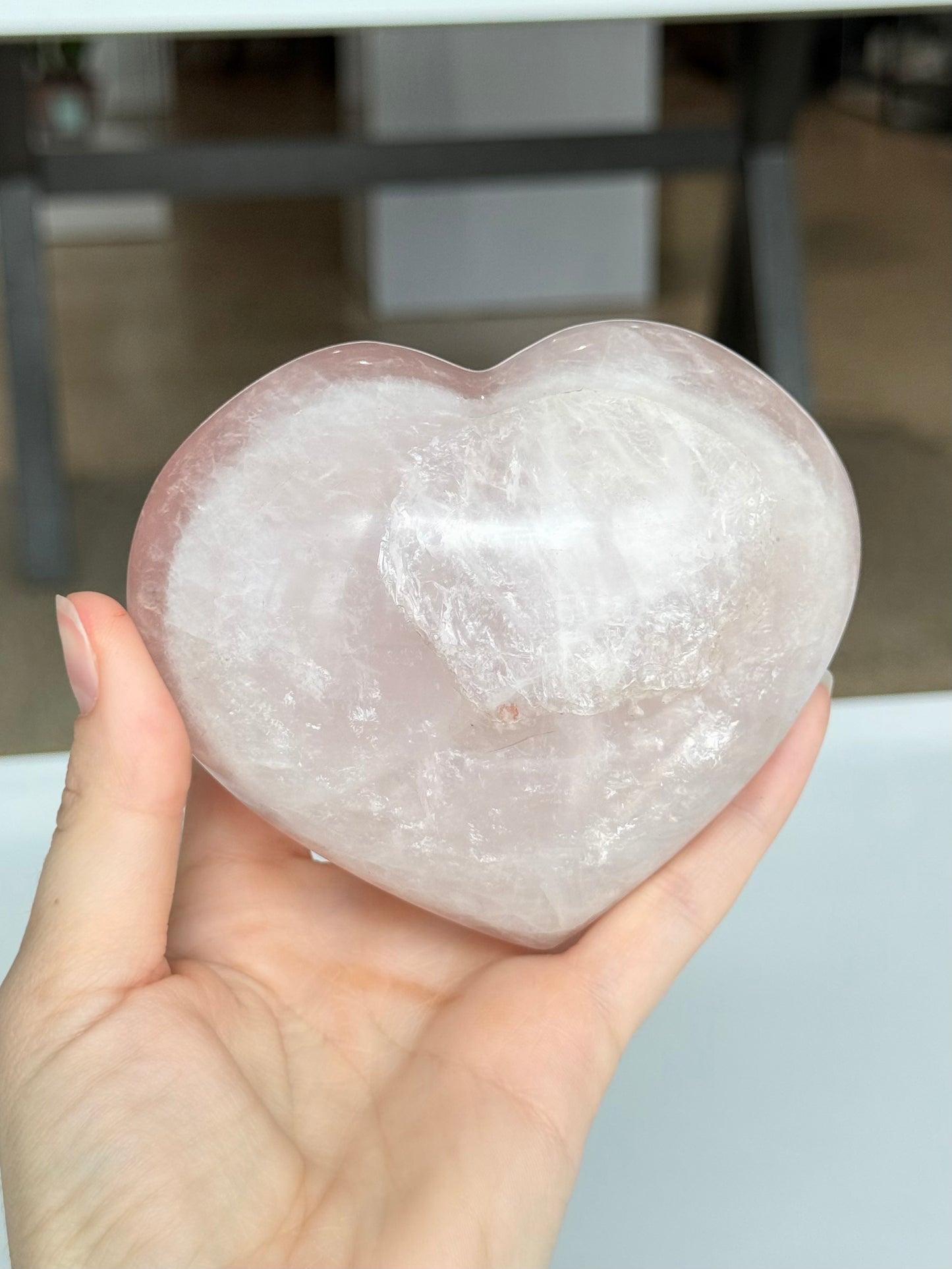Rose Quartz Bubble Heart ( Madagascar )