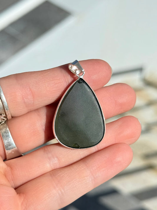 Rainbow Obsidian Pendant ( Indian Silver )