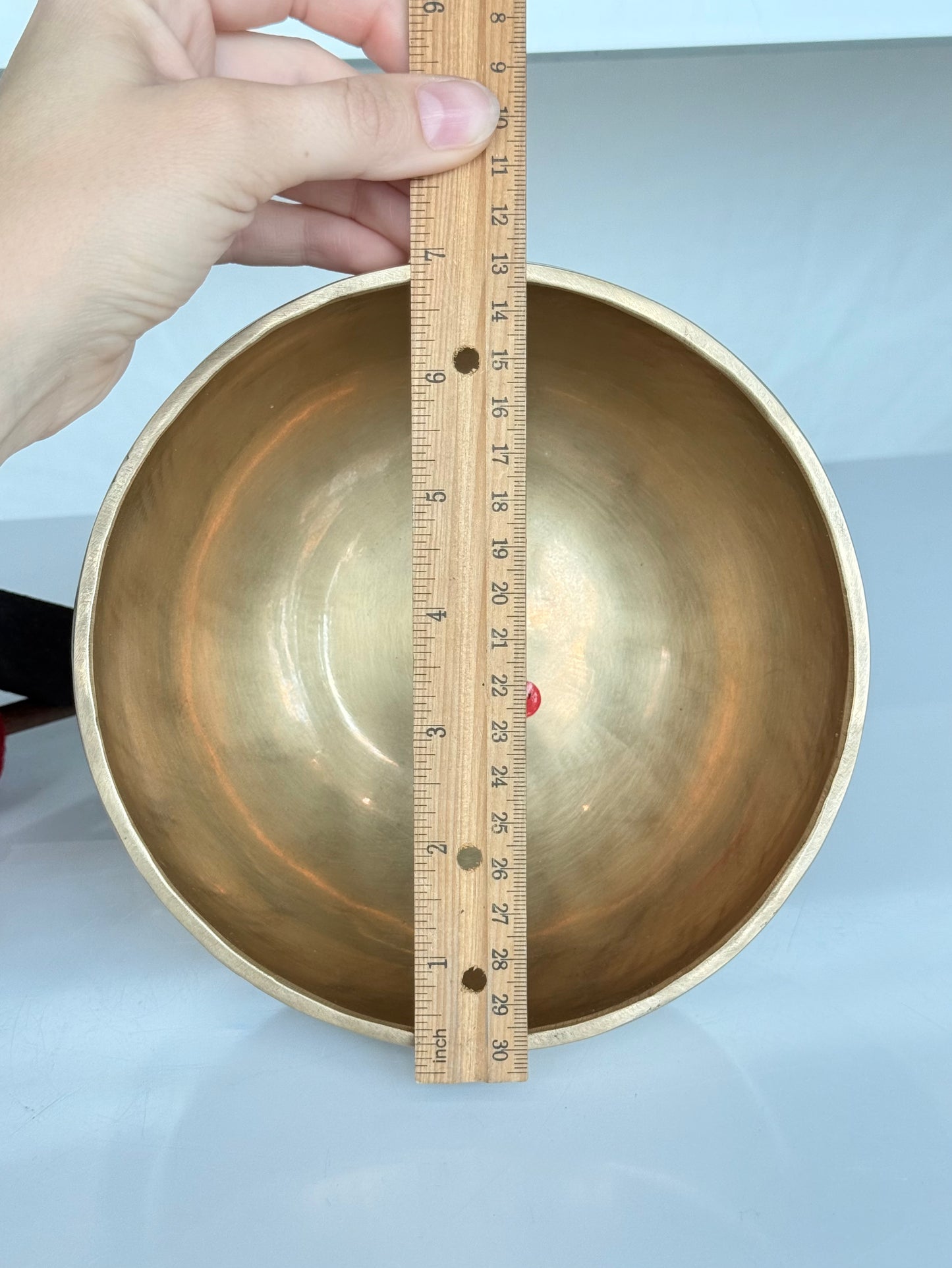 7 Metal Singing Bowl with Wooden Handle - 7" Inch - Note G Solar Plexus Chakra