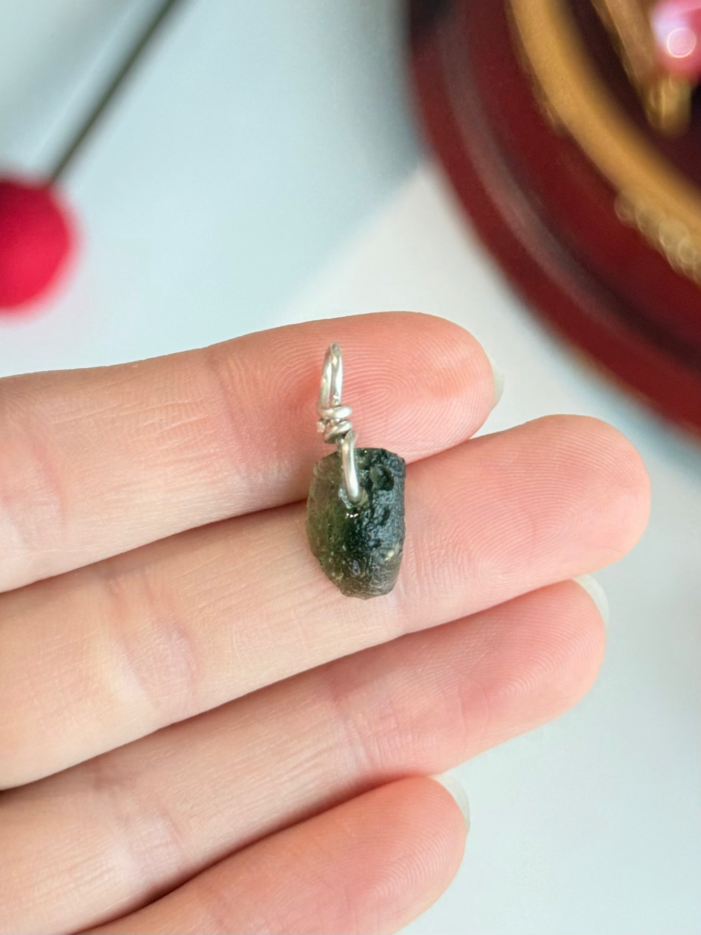 Moldavite Pendant ( Silver 925 Wire )