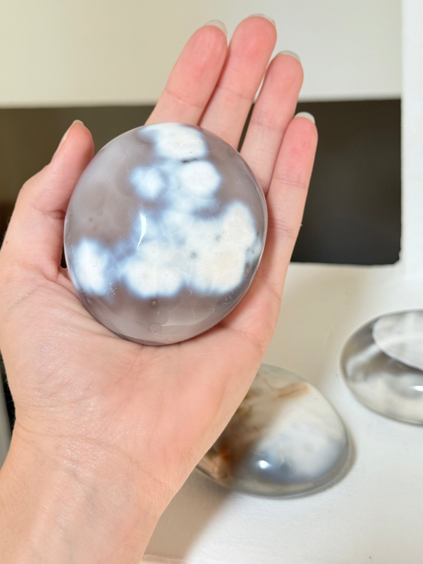 Orca Agate Palm Stone | Palm Stone de Ágata Orca ( Large )