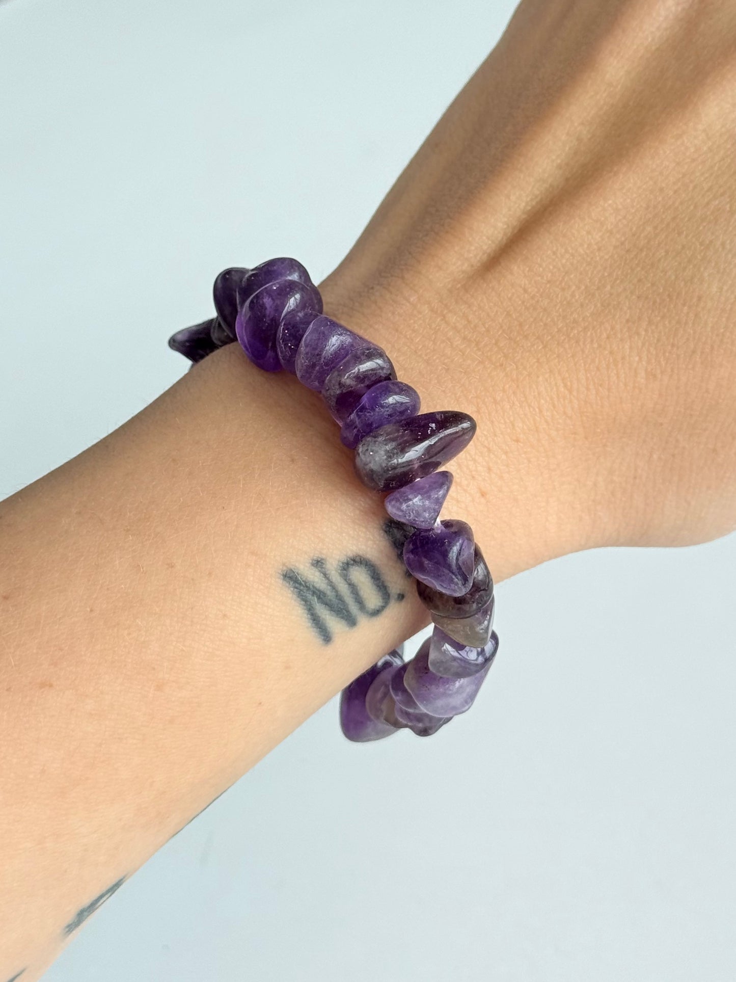 Amethyst Large Chip Bracelet