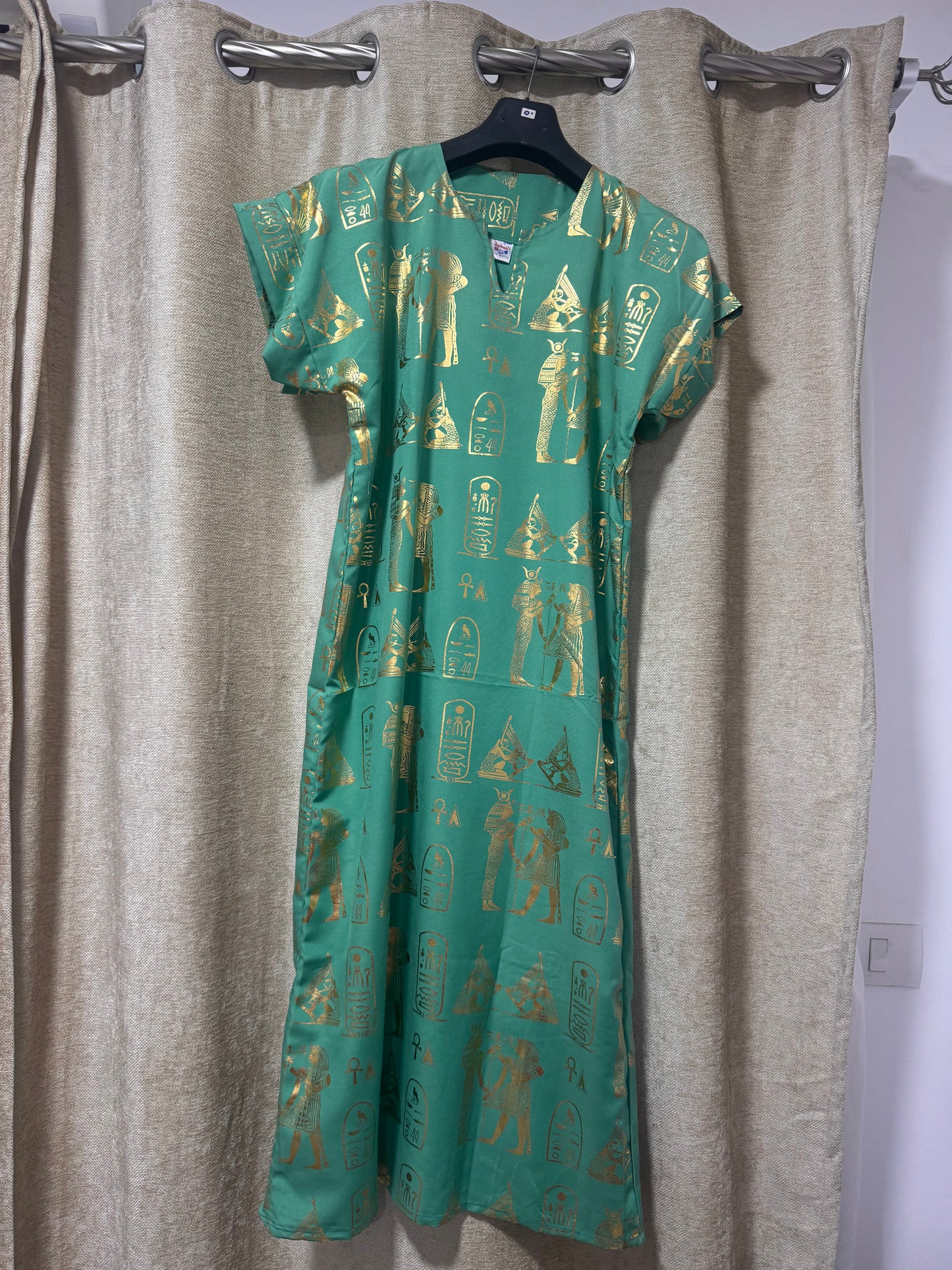 Vestido Egipcio de Algodón Egipcio – Verde/ Egyptian Cotton Dress – Mint Green