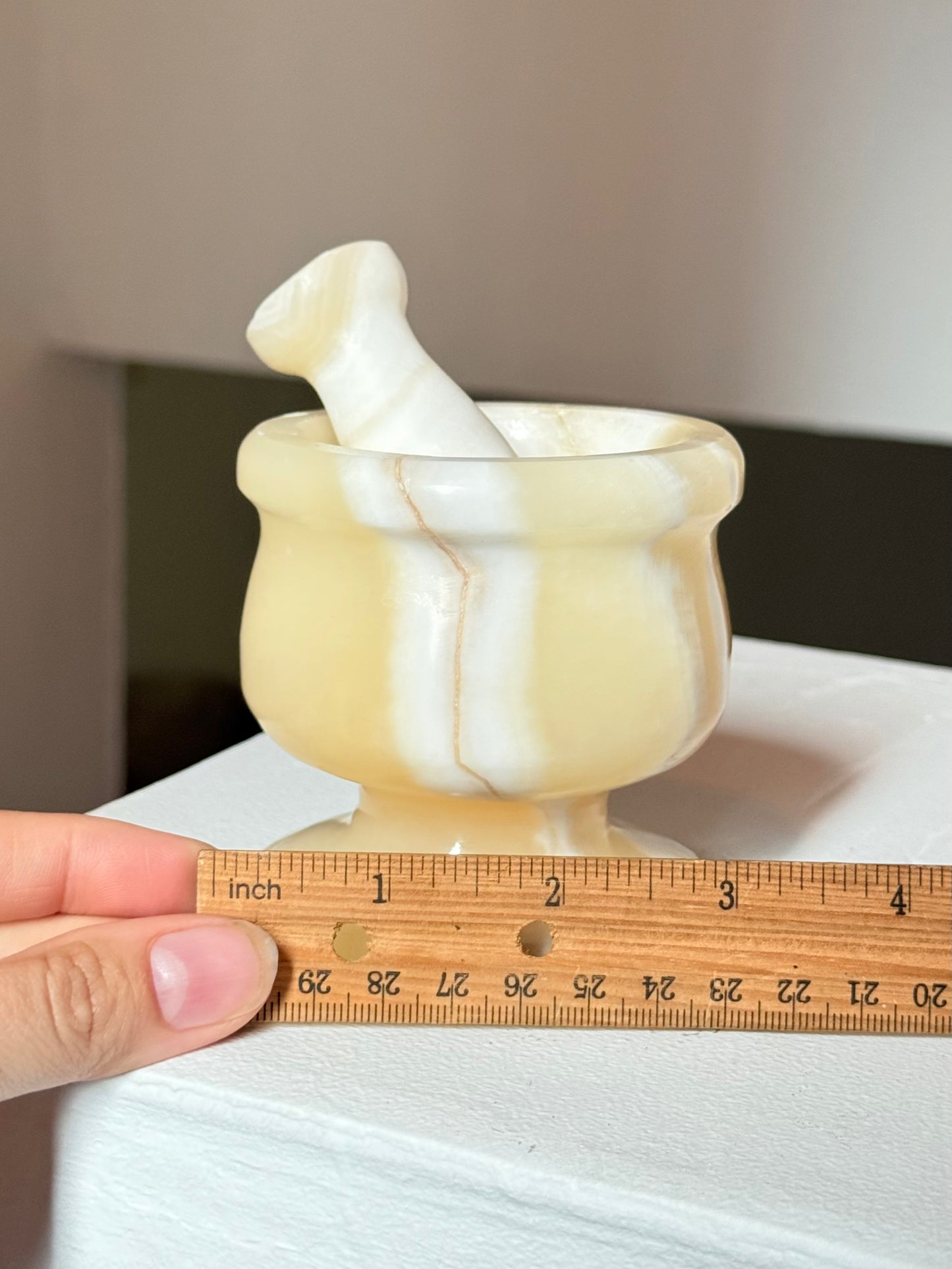 Egyptian Alabaster Mortar & Pestle | Mortero de Alabastro Egipcio