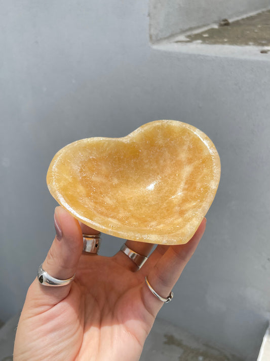 Orange Calcite Heart Bowl – Energy & Vitality