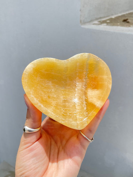 Orange Calcite Heart Bowl – Energy & Vitality