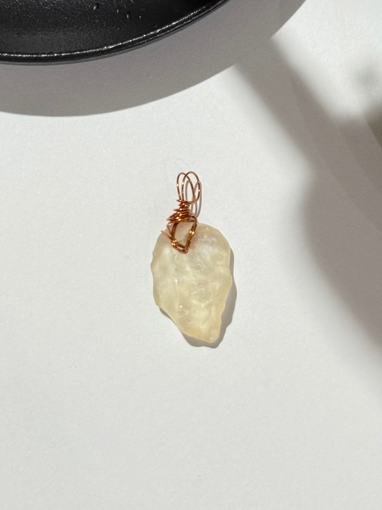 Libyan Dessert Glass ( Copper Wire ) Pendant