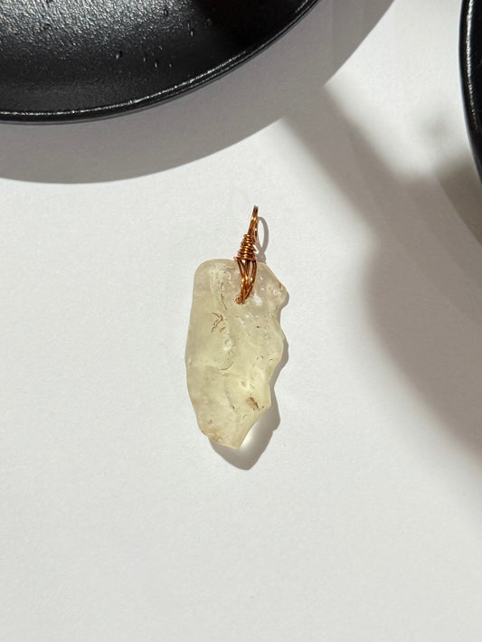 Libyan Dessert Glass ( Copper Wire ) Pendant