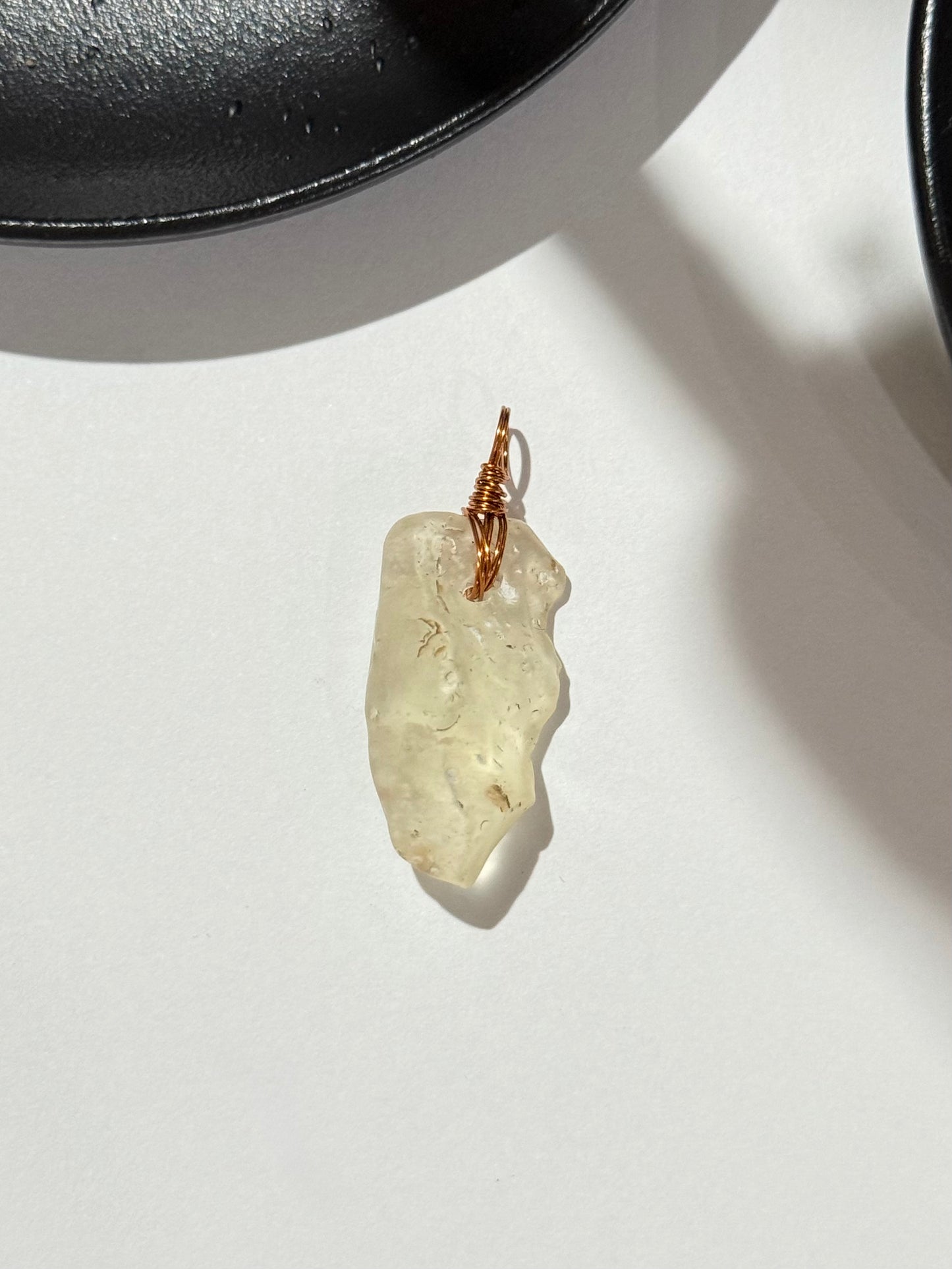 Libyan Dessert Glass ( Copper Wire ) Pendant