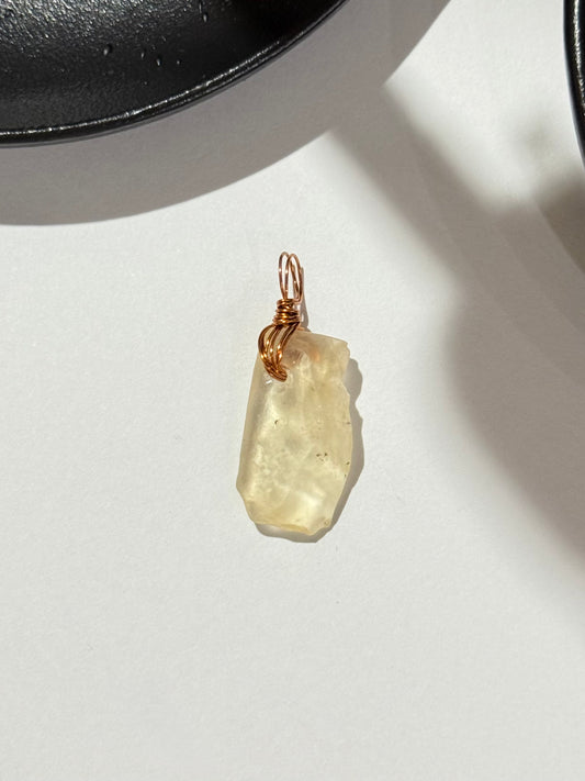 Libyan Dessert Glass ( Copper Wire ) Pendant