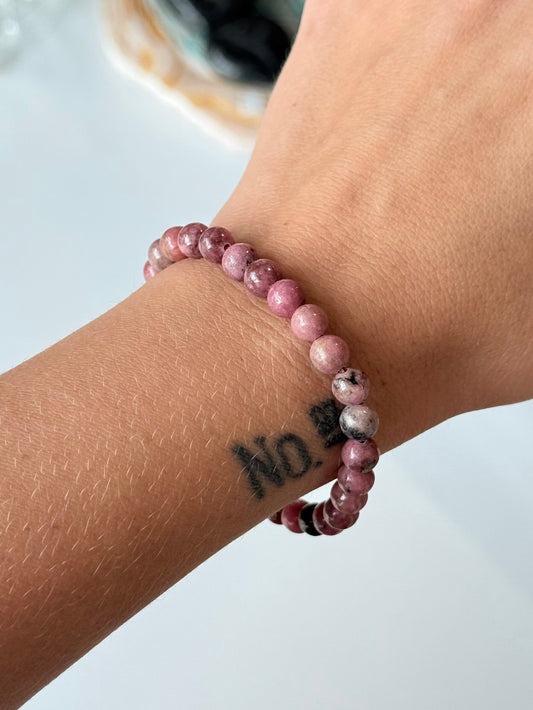 Rhodonite Bracelet 6mm / Pulsera de Rodonita 6mm