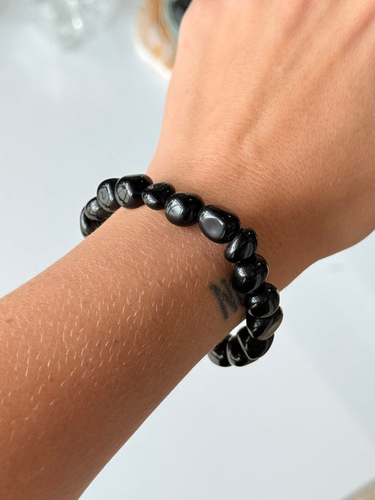 Obsidian Freeform Bracelet / Pulsera Freeform de Obsidiana
