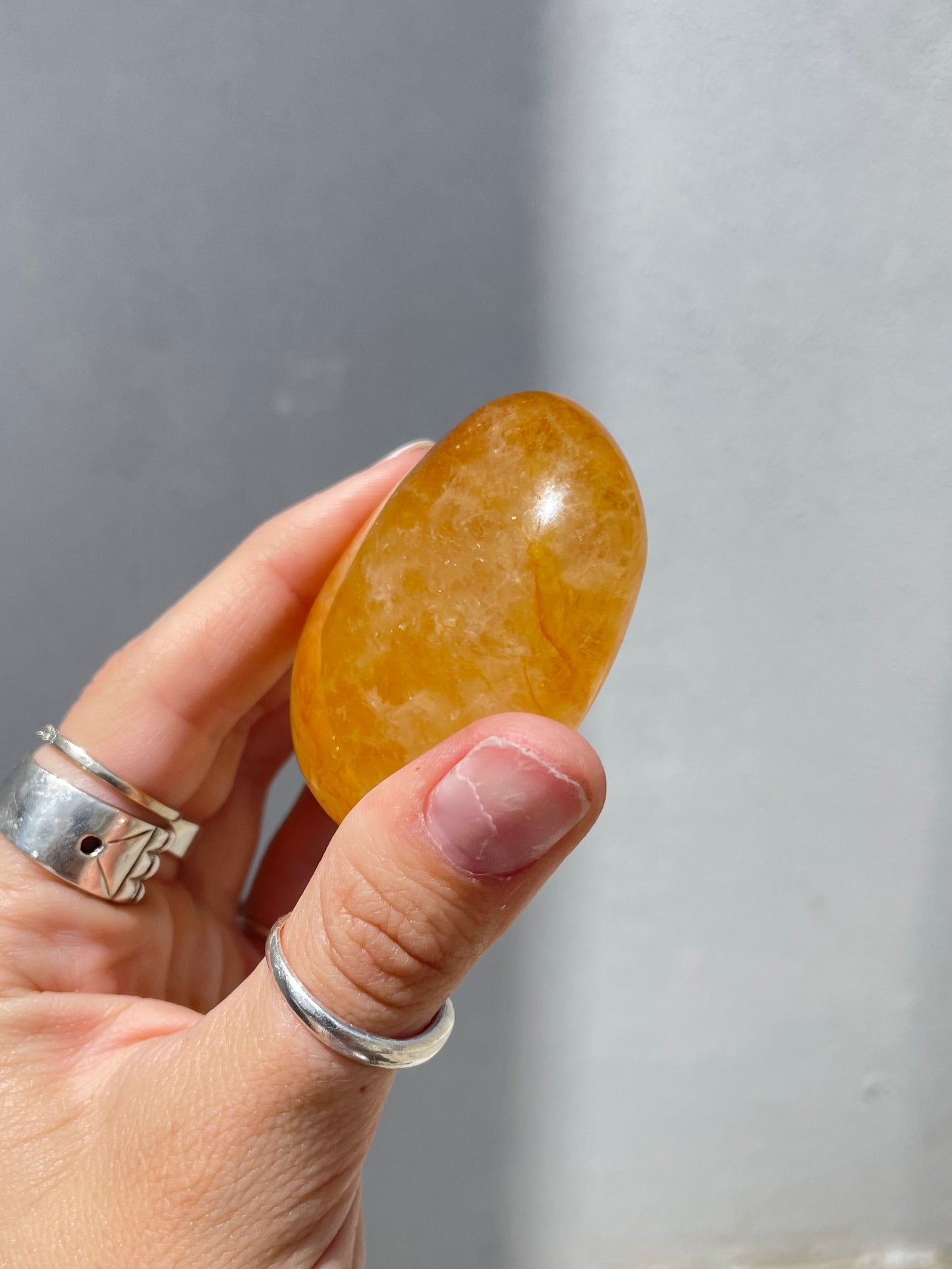 Golden Healer Quartz Palm Stones – Healing & Spiritual Growth