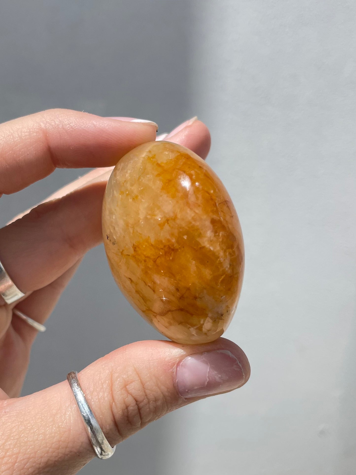 Golden Healer Quartz Palm Stones – Healing & Spiritual Growth
