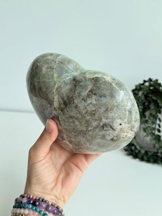 Green Moonstone Heart