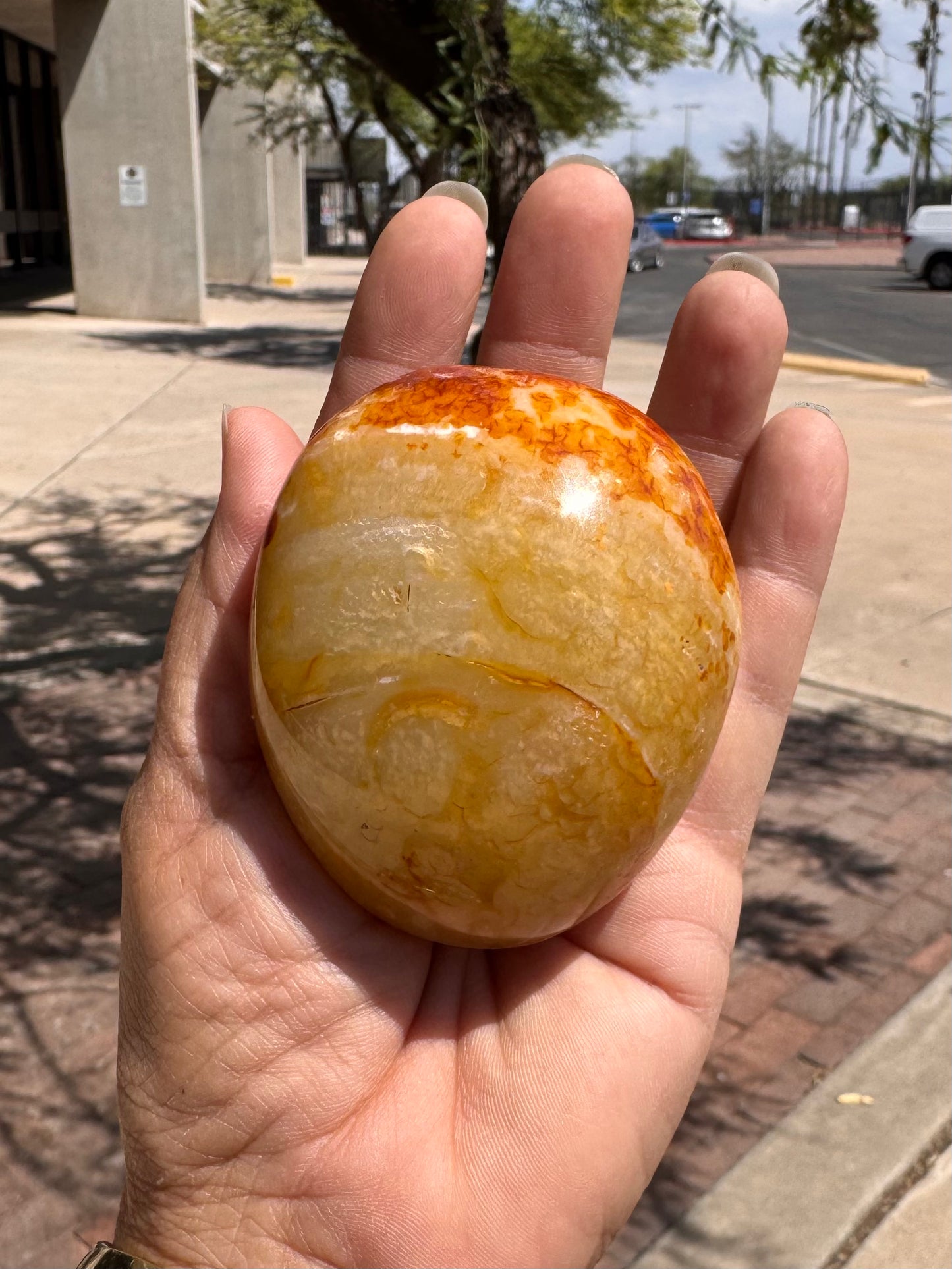 Palm Stone Cornalina ( Medium )
