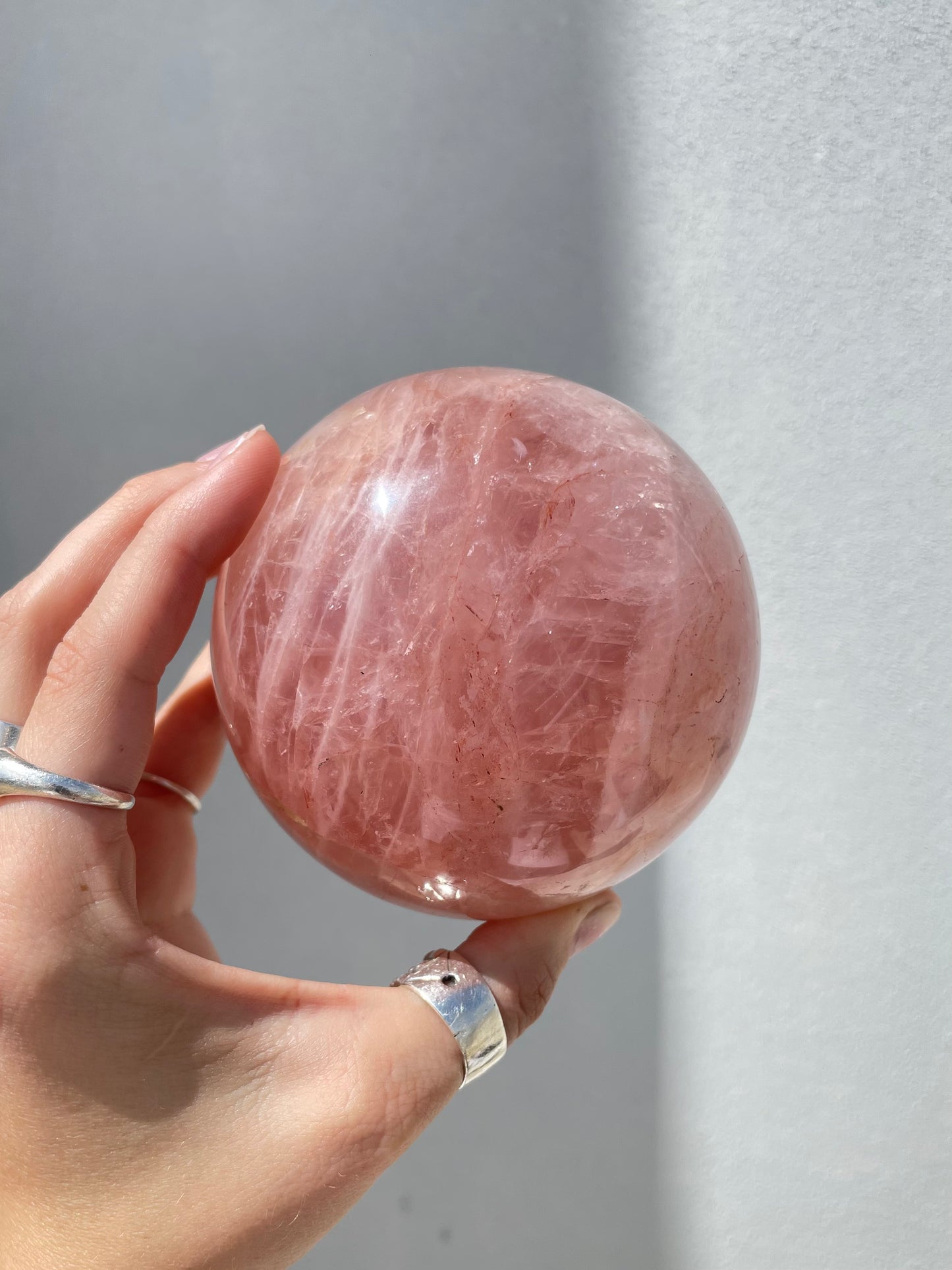 Rose Quartz y Hierro Sphere