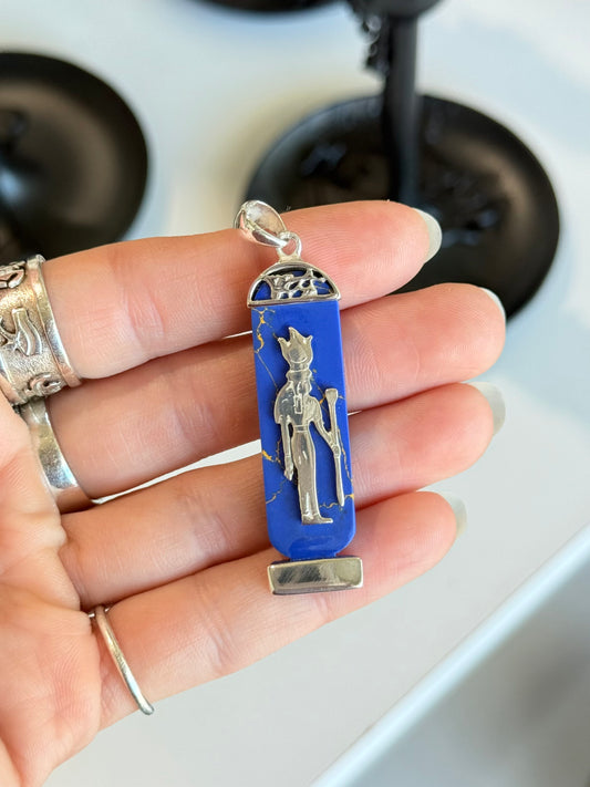 Lapis Lazuli Cabochon 4 elements and Isis on the Back