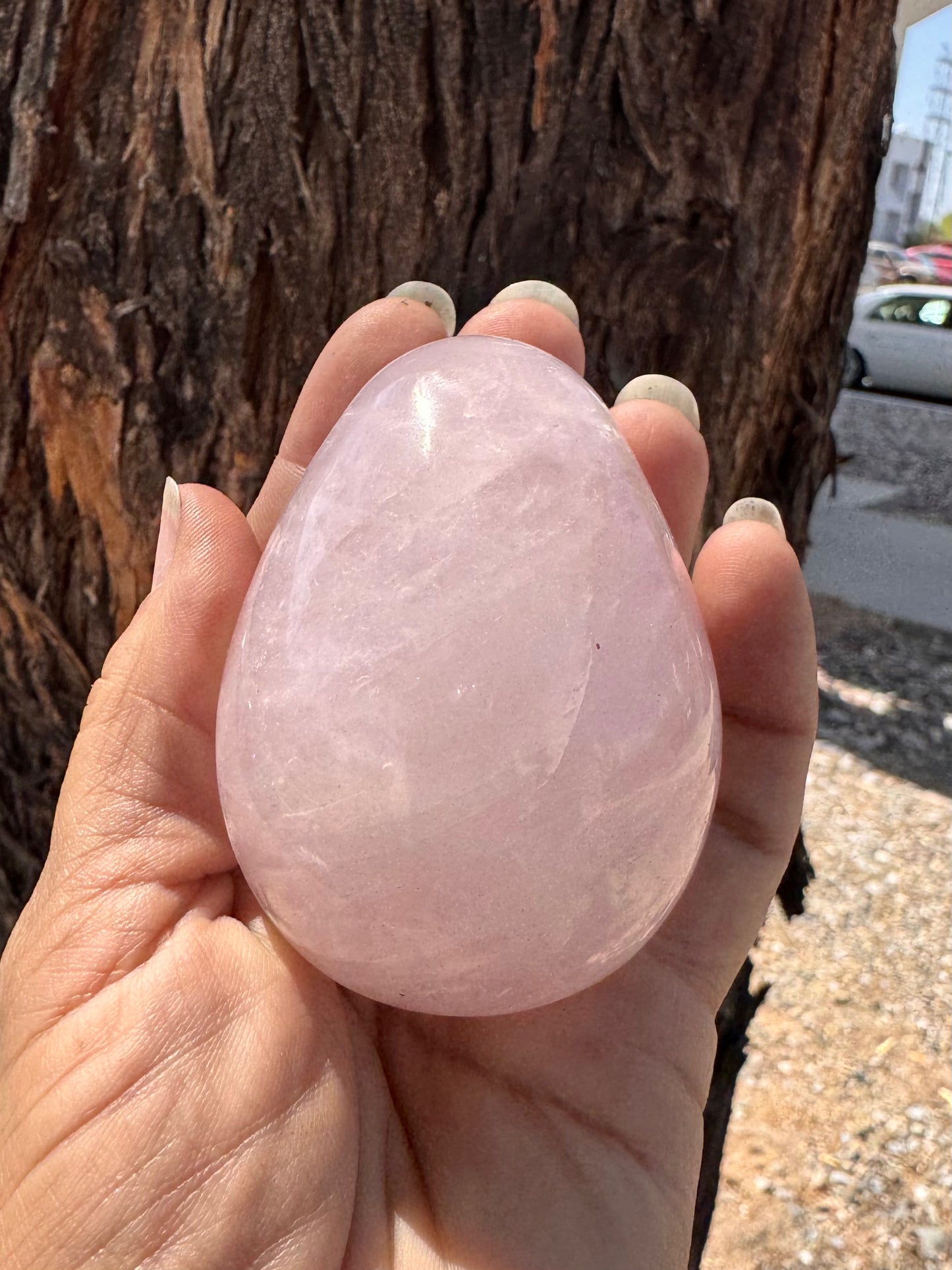 Huevo Cuarzo Rosado ( Med )