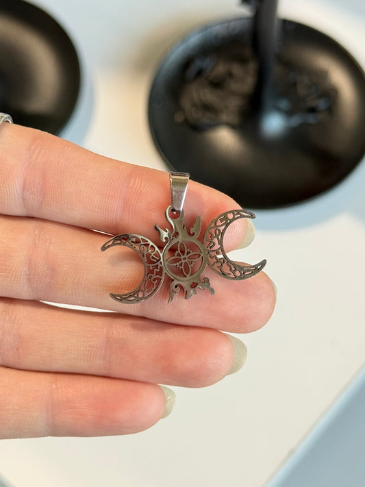 Triple Moon Goddess Pendant