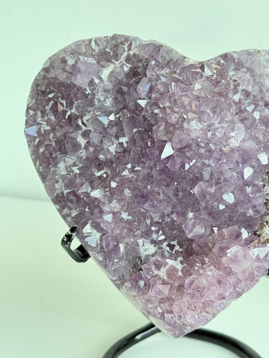 Amethyst Heart On Stand - Brazil