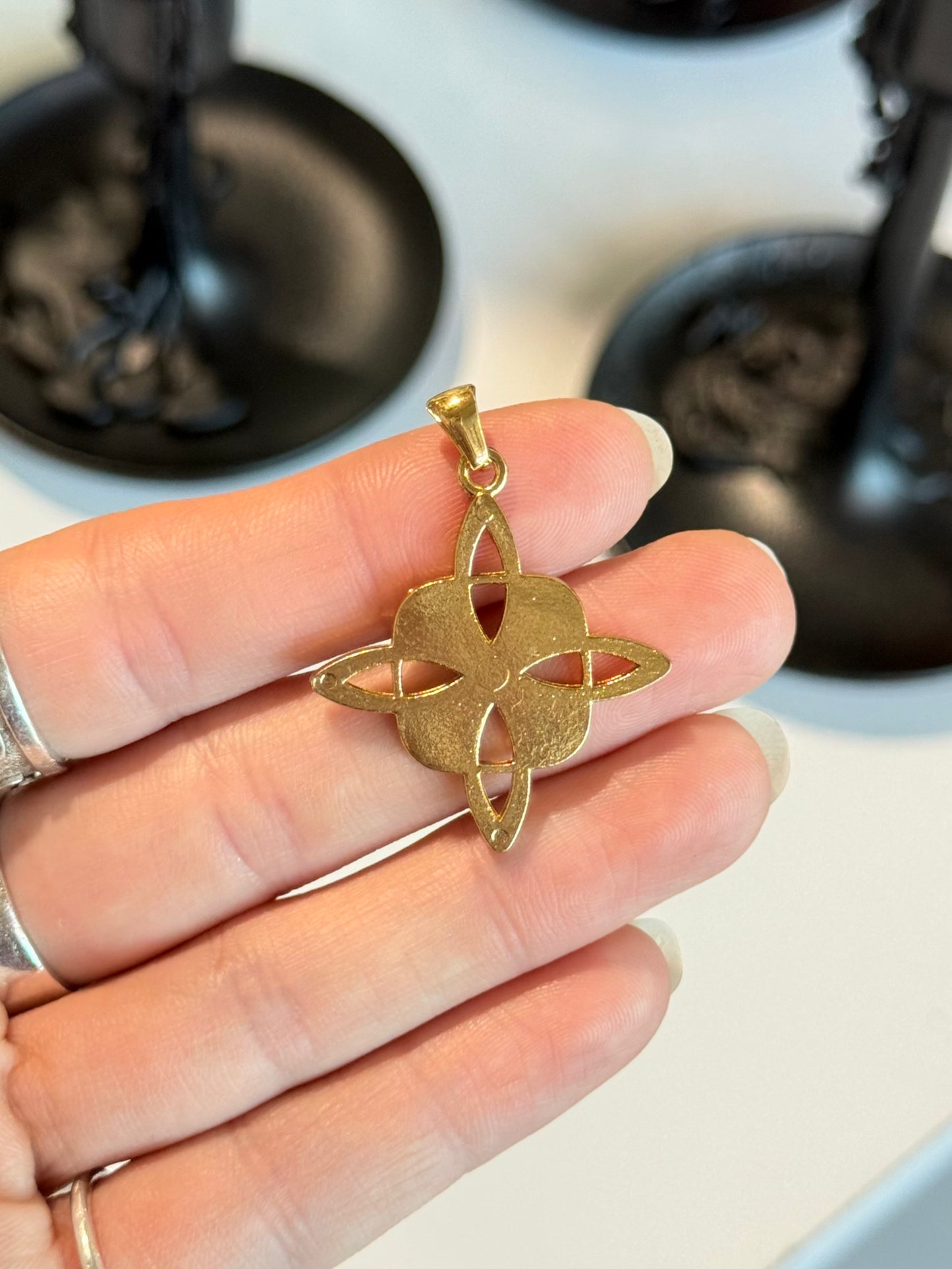 Golden Celtic Harmony Knot Pendant