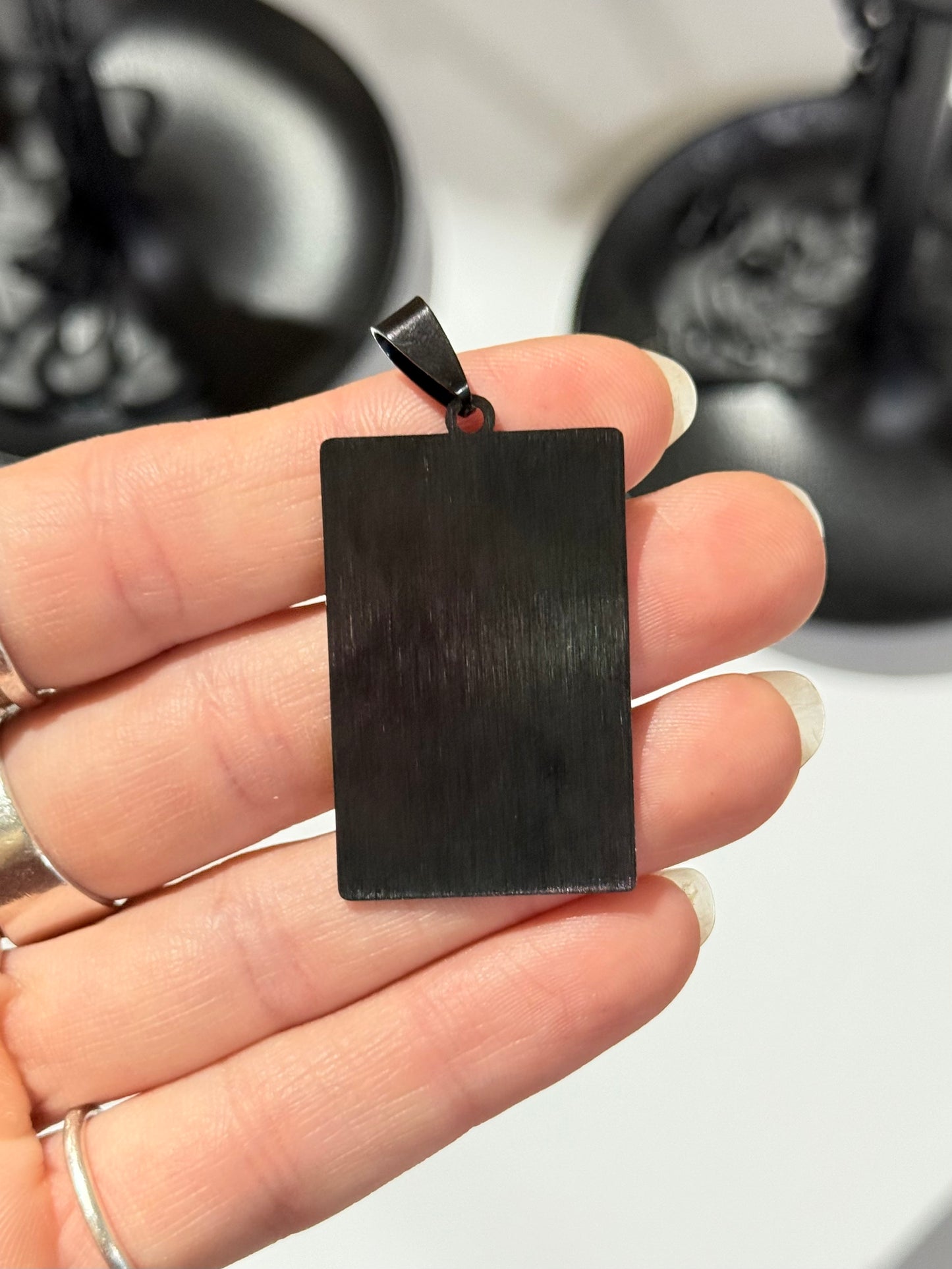 The Lovers Tarot Pendant – Black Stainless Steel