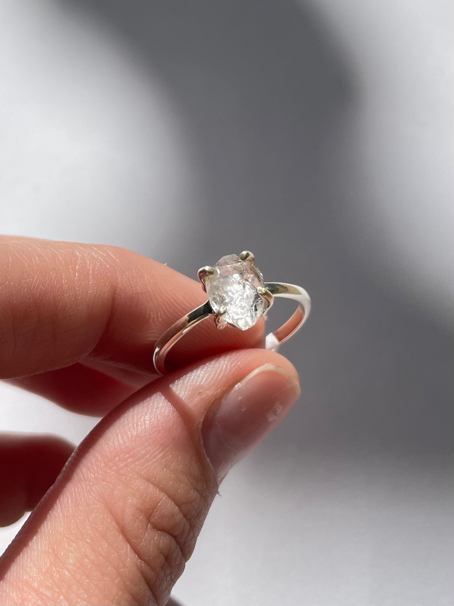 Herkimer Diamond Ring ( Silver 925 )