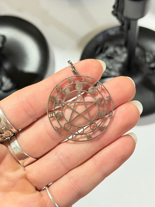 Astrological Pentacle Pendant – Stainless Steel