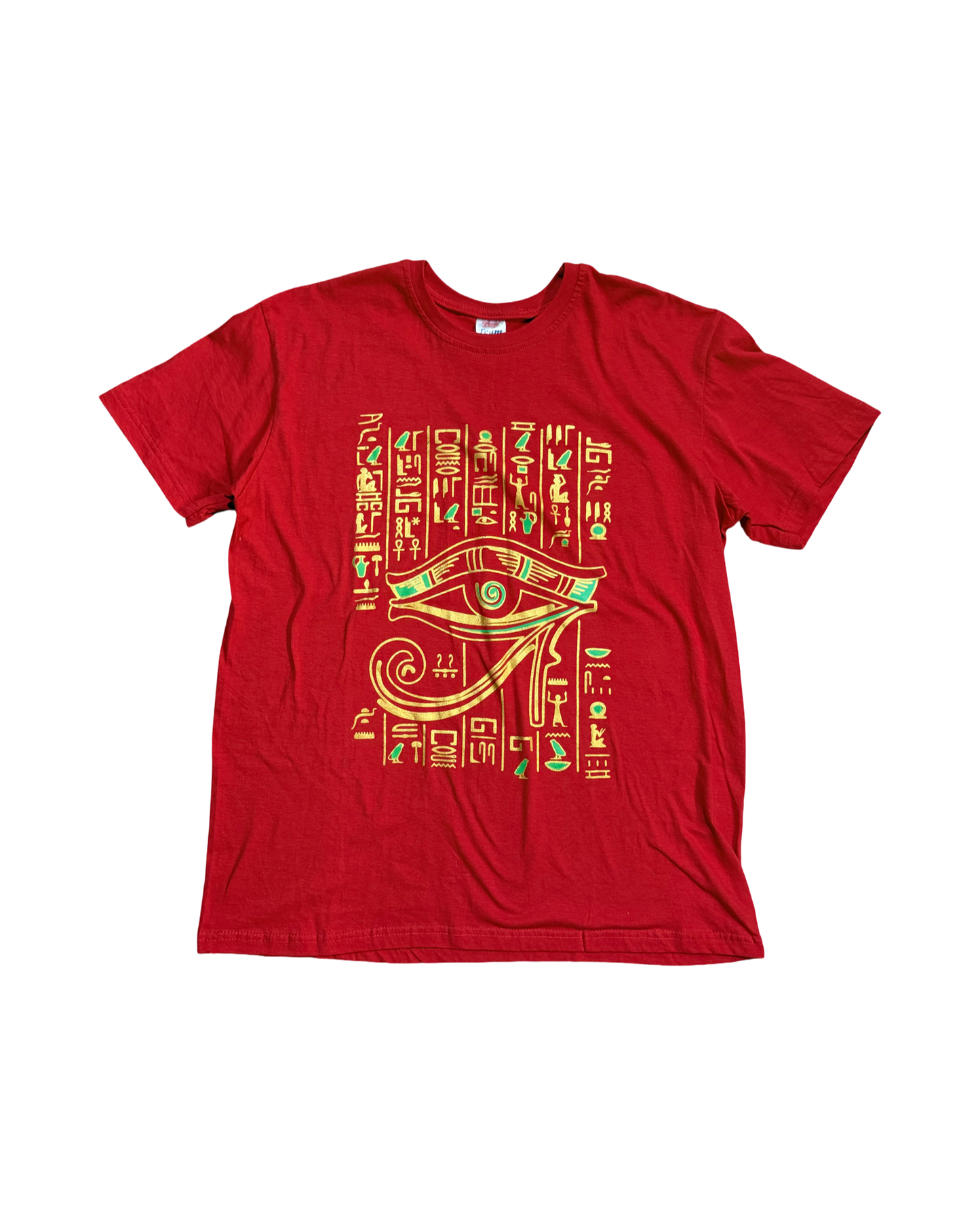 Ojo de Horus Red Color T-Shirt 100% Egyptian Cotton ( Medium )