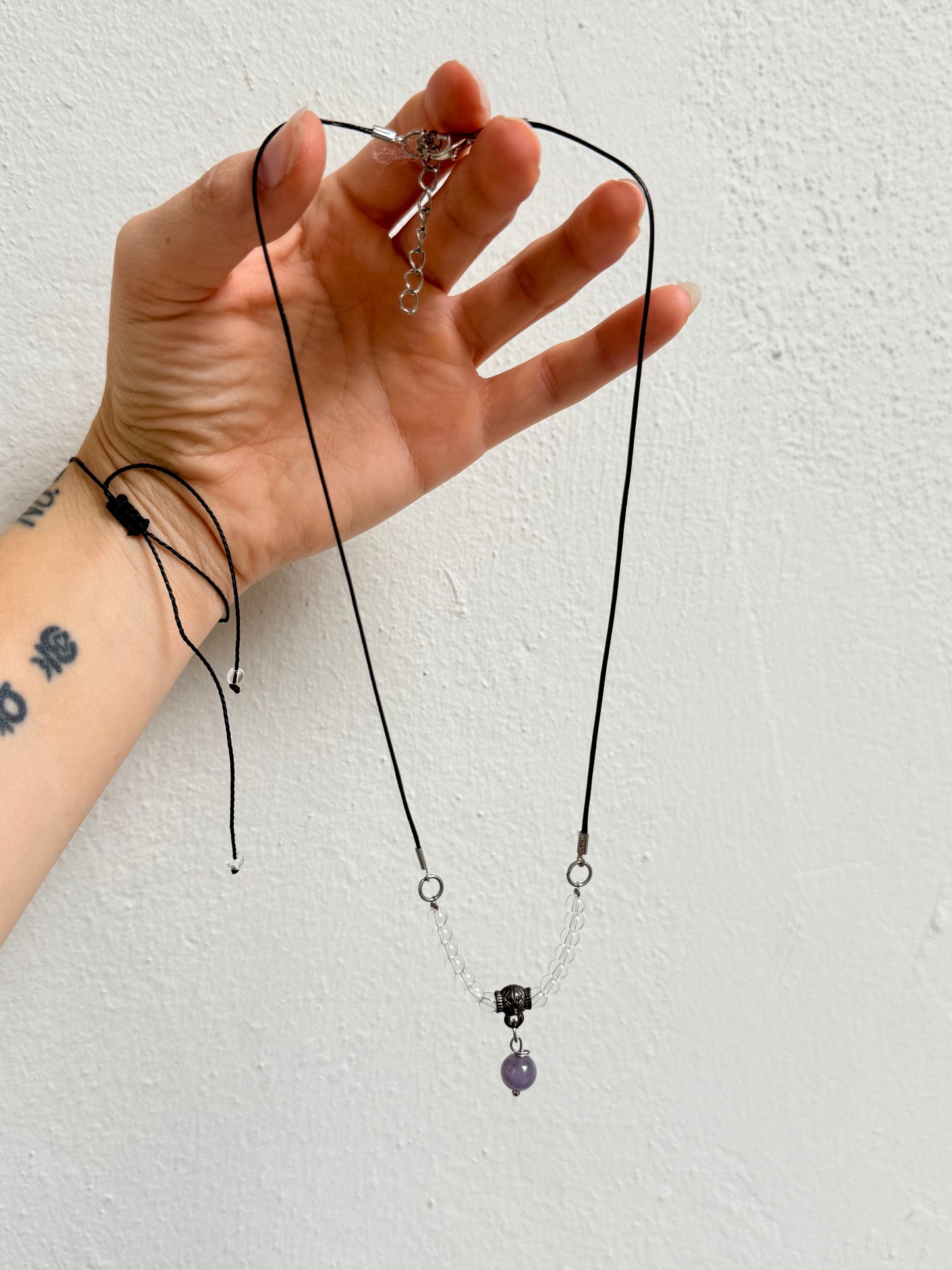 Clear Quartz and Amethyst Necklace