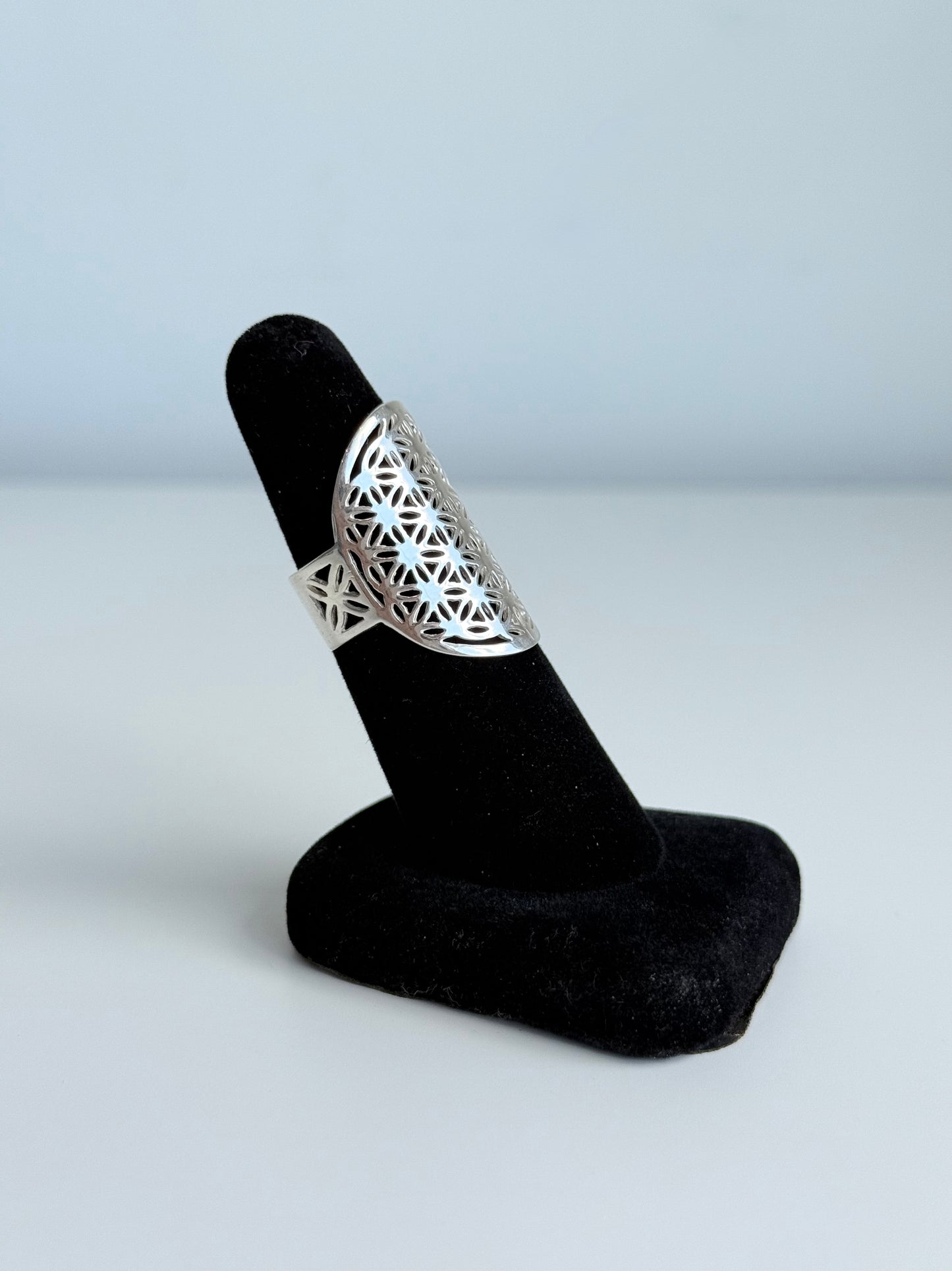 Flower of Life Ring - Silver 925 - Adjustable Size