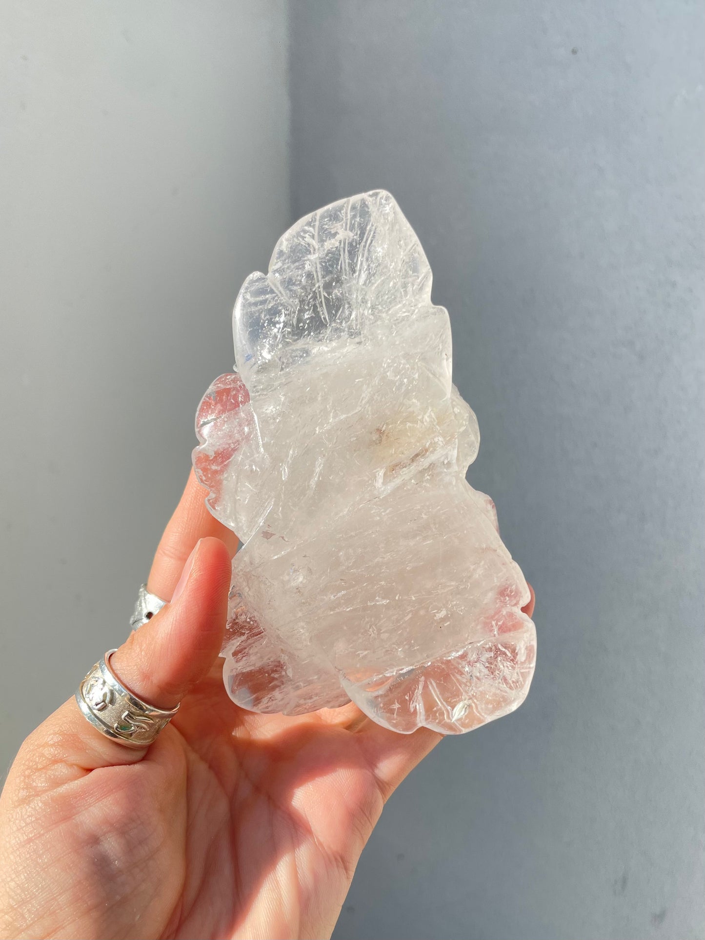 Clear Quartz Carved Flower